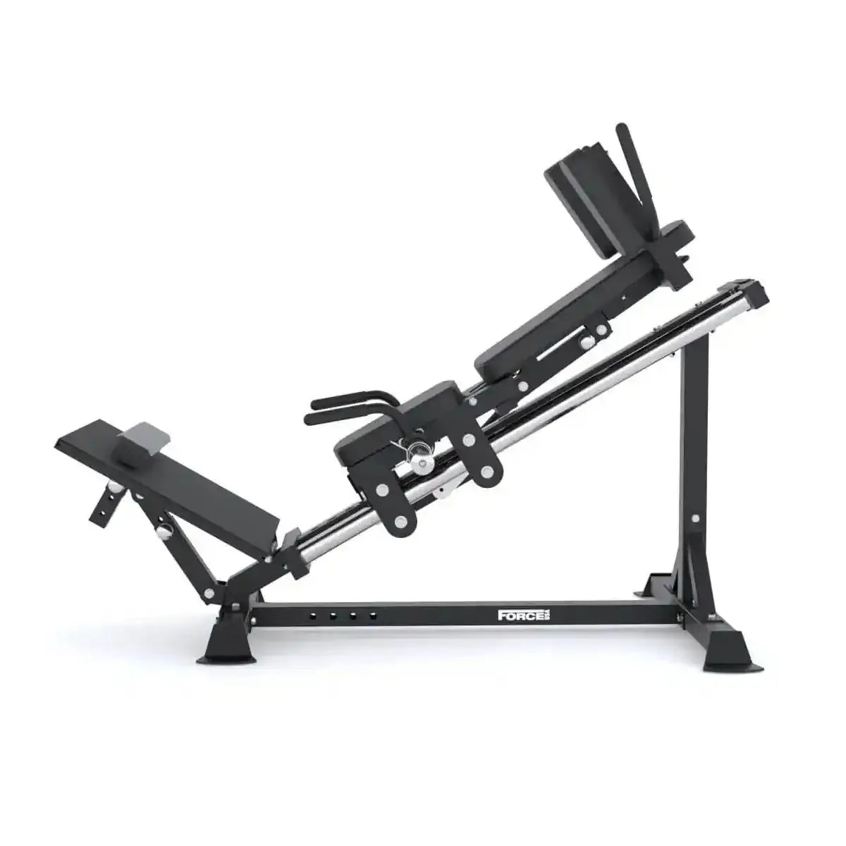 Force USA Compact Leg Press & Hack Squat V3 with adjustable footplate and ergonomic shoulder pads.
