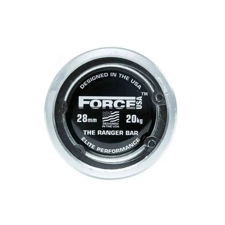 Force USA Ranger Olympic Barbell 2.20m – chrome-plated barbell with 28mm grip diameter and deep knurling.
