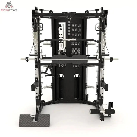 G12™ Compact All-In-One Trainer - Double Pulley (90.5 kg), Smith Machine, Multifunktionstrainer, Rack und Beinpresse - Kompakte Version Force USA