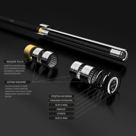 GCF700 220 CM 20 KG + VERSCHLUSS ZG1000 BLACK OLYMPISCHE LANGSTANGE HMS PREMIUM