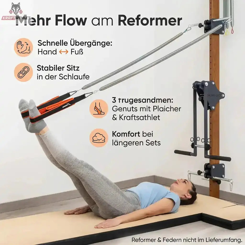 Hegren Double Loop Pilates Straps – Hand- & Fußschlaufen (40 cm / 20 cm) Hegren Pilates Gym Equipment