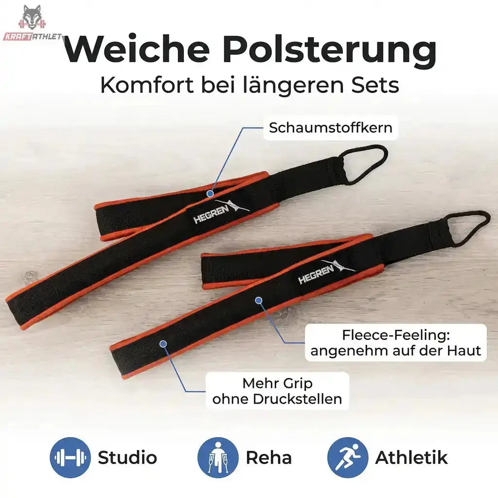 Hegren Double Loop Pilates Straps – Hand- & Fußschlaufen (40 cm / 20 cm) Hegren Pilates Gym Equipment