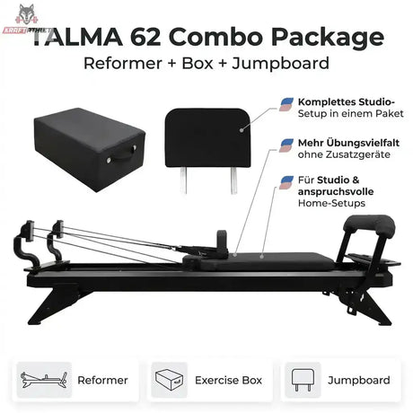 Hegren Pilates Reformer TALMA 62 + Box + Jumpboard – Combo Package Hegren Pilates Gym Equipment
