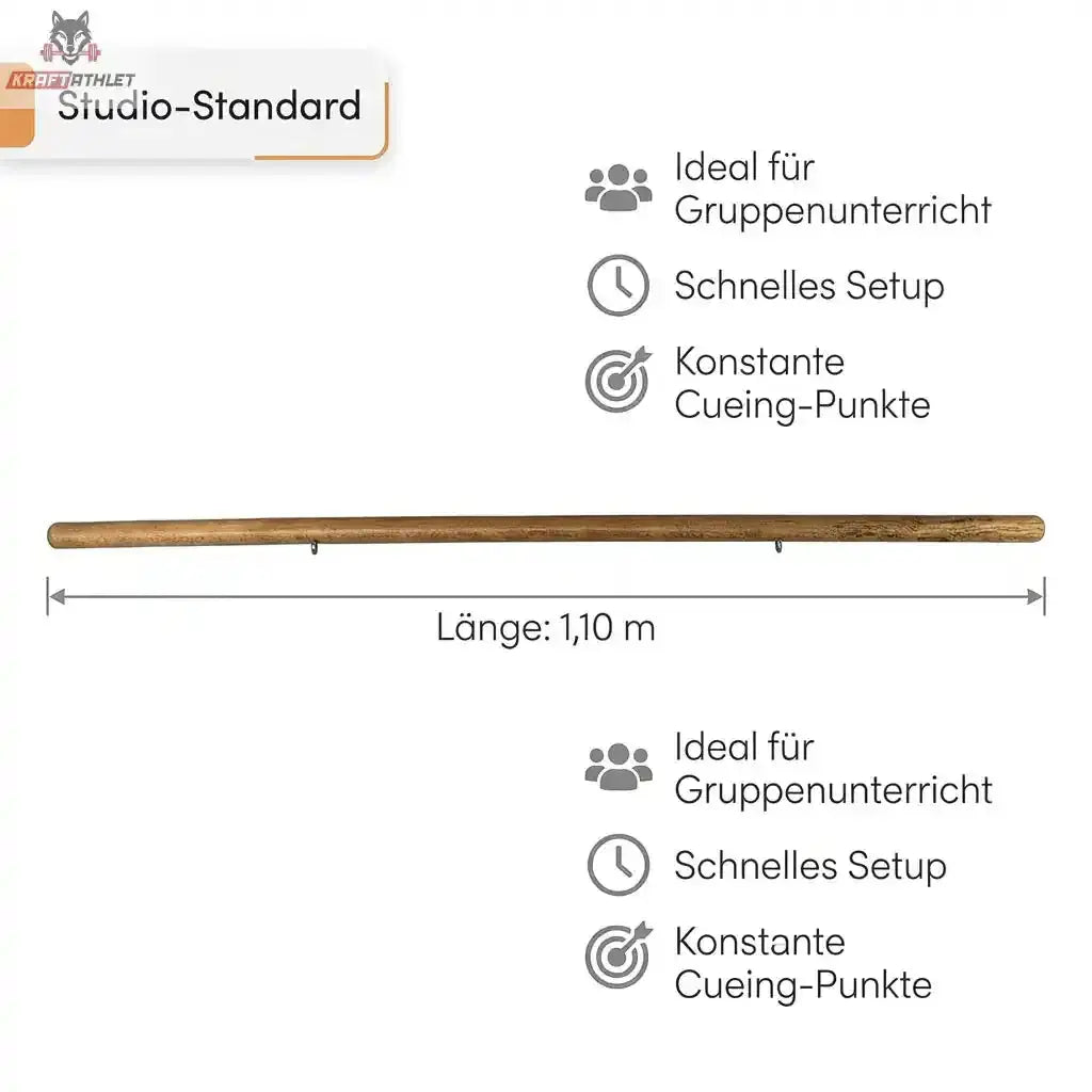 Hegren Pilates Stick 1.10m Connecting Links Studio Training Hegren Pilates Gym Equipment