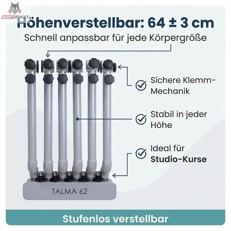 Hegren Stability Bar für TALMA 62 – Höhenverstellbare Ballet Barre (64–103 cm) Hegren Pilates Gym Equipment