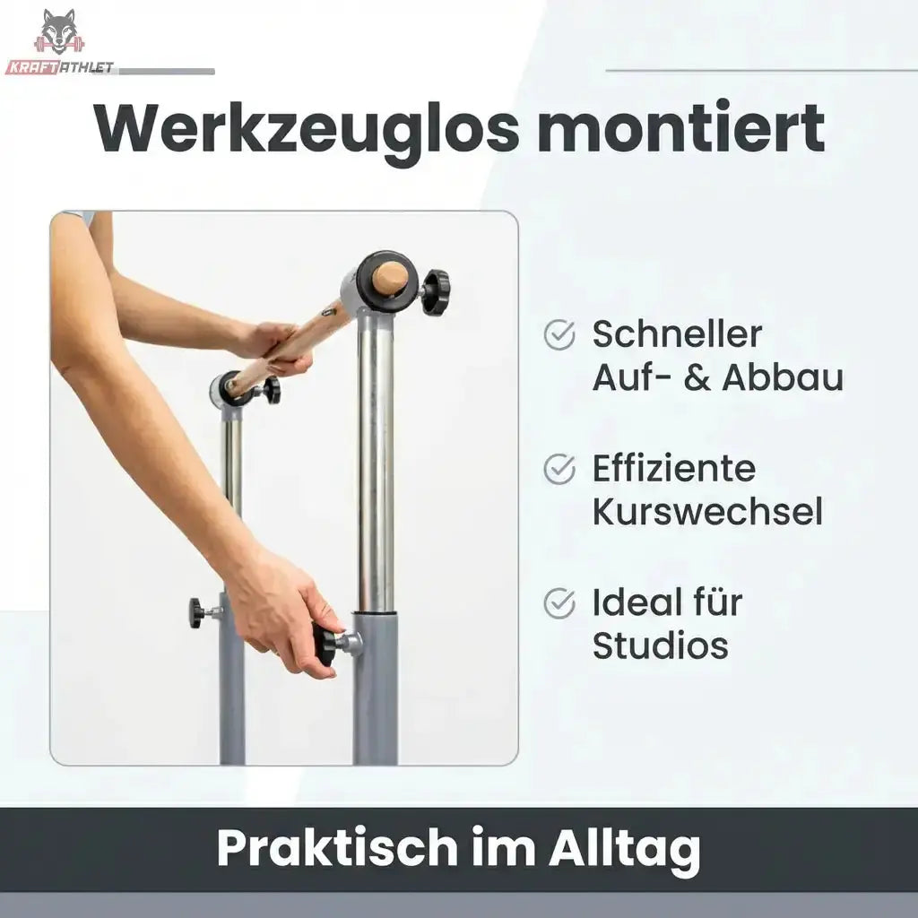 Hegren Stability Bar für TALMA 62 – Höhenverstellbare Ballet Barre (64–103 cm) Hegren Pilates Gym Equipment