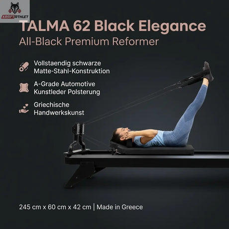 Hegren TALMA 62 Black Elegance Premium Reformer Hegren Pilates Gym Equipment