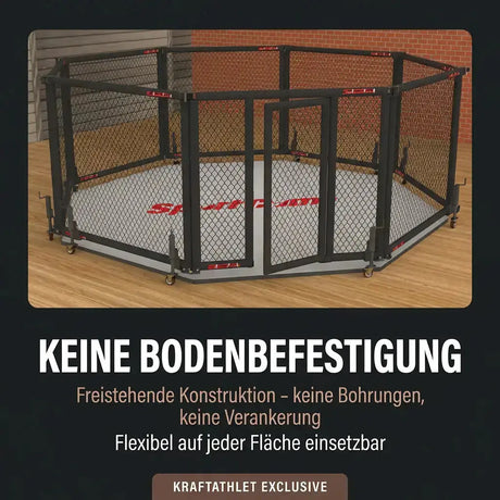 Klappbarer MMA-Käfig – Ø 5 m Patentiertes Faltsystem Hergestellt in Frankreich Sportcom