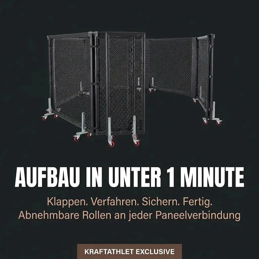 Klappbarer MMA-Käfig – Ø 5 m Patentiertes Faltsystem Hergestellt in Frankreich Sportcom