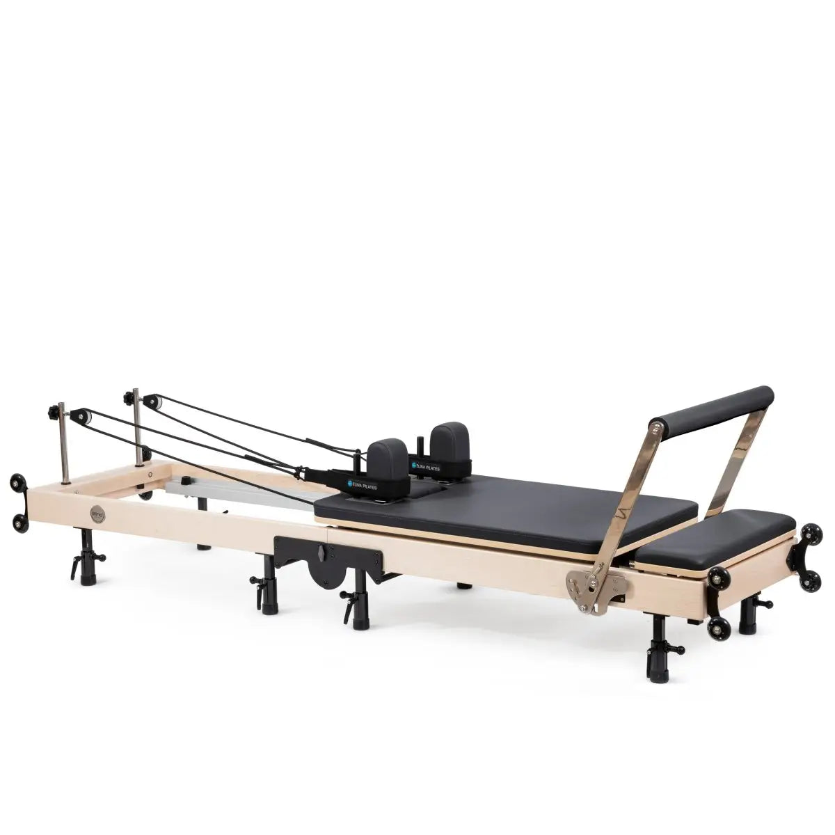 Klappbarer Pilates Reformer in Schwarz, Seitenansicht