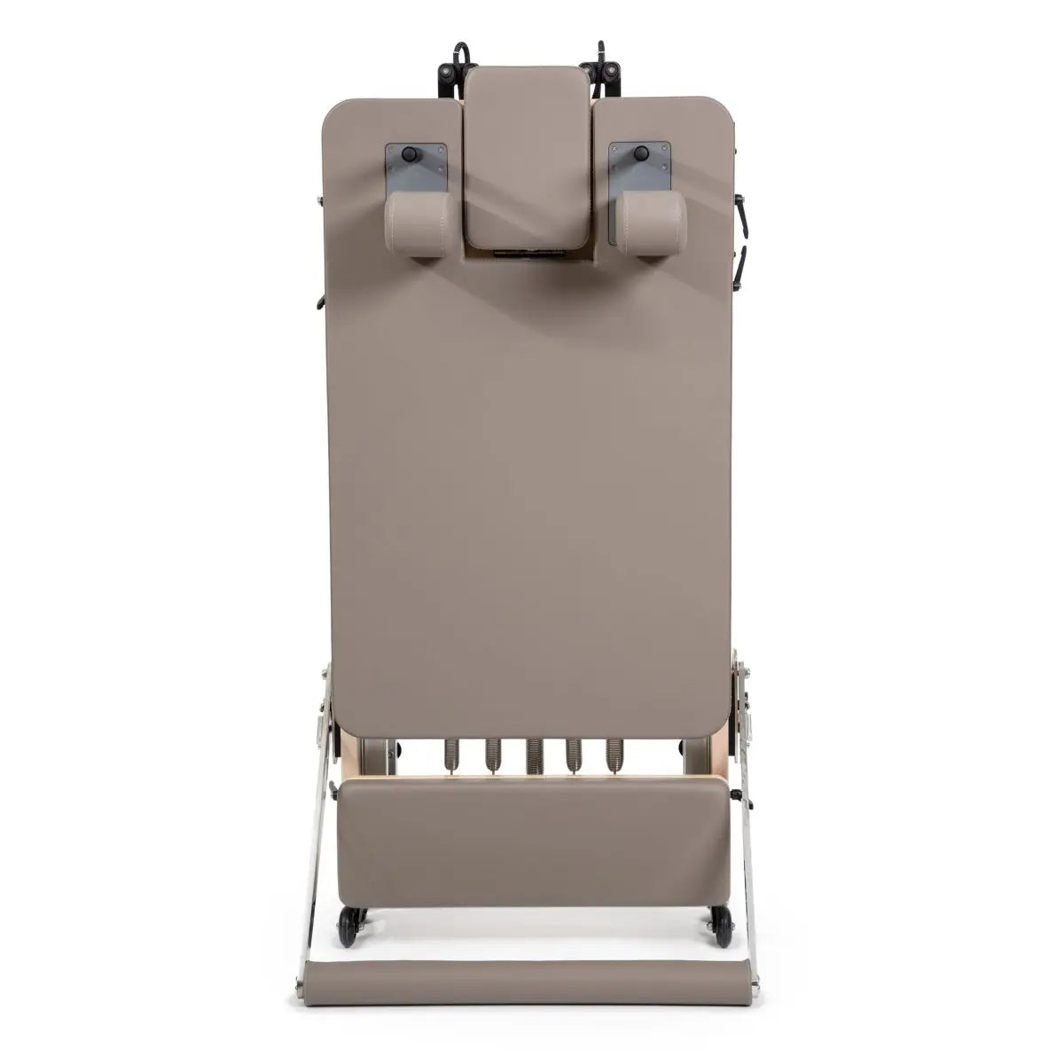 Klappbarer Pilates Reformer in Mokka, Detailansicht