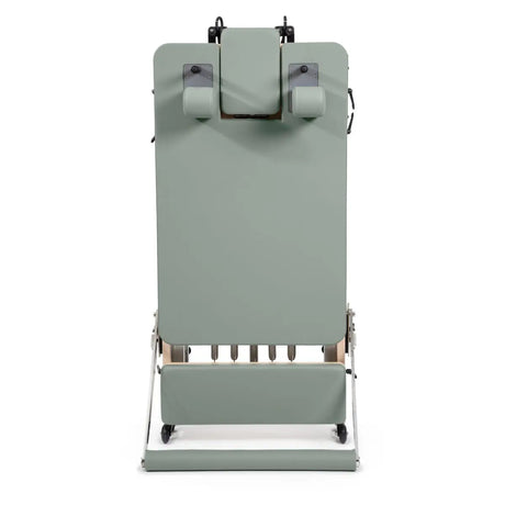 Klappbarer Pilates Reformer in Eukalyptus, Detailansicht