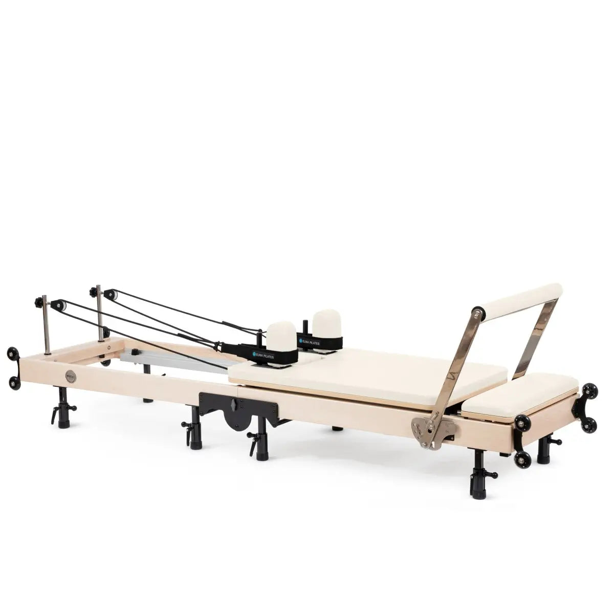 Klappbarer Pilates Reformer in Elfenbein, Seitenansicht
