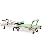 Klappbarer Pilates Reformer in Grün, Seitenansicht