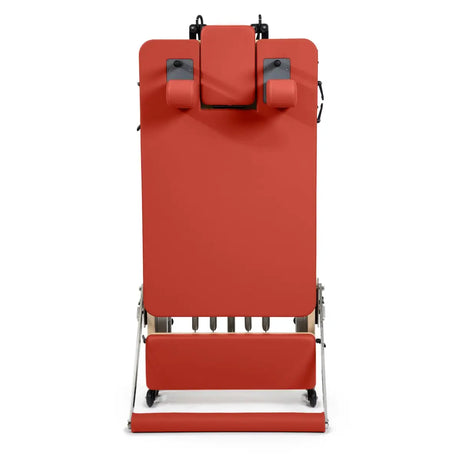 Klappbarer Pilates Reformer in Rot, Detailansicht