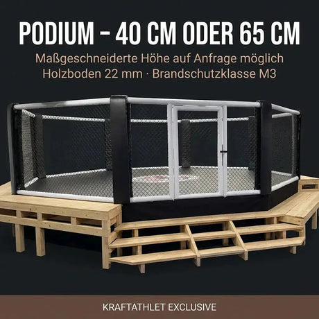 MMA-Käfig Oktagon mit Podium – Ø 4–8 m Profi-Event-Standard Individualisierbar Hergestellt in Frankreich Sportcom
