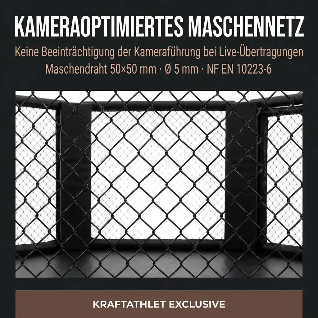 MMA-Käfig Oktagon mit Podium – Ø 4–8 m Profi-Event-Standard Individualisierbar Hergestellt in Frankreich Sportcom