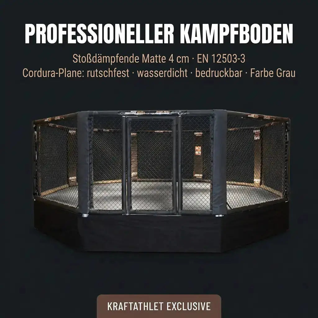 MMA-Käfig Oktagon mit Podium – Ø 4–8 m Profi-Event-Standard Individualisierbar Hergestellt in Frankreich Sportcom