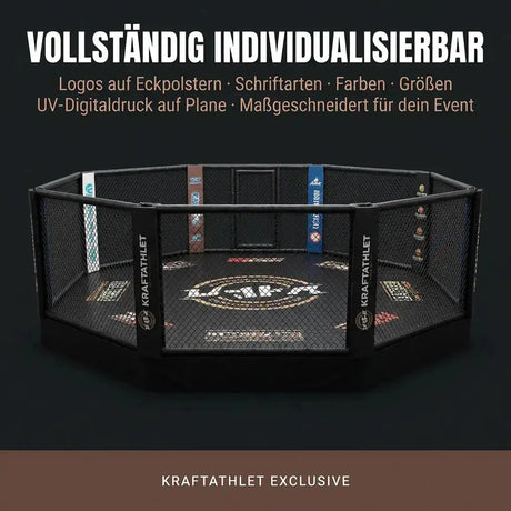 MMA-Käfig Oktagon mit Podium – Ø 4–8 m Profi-Event-Standard Individualisierbar Hergestellt in Frankreich Sportcom