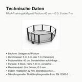 Technische Daten MMA-Trainingskäfig mit Podium 40 cm: Ø 5, 6 oder 7 m, Holzboden 22 mm