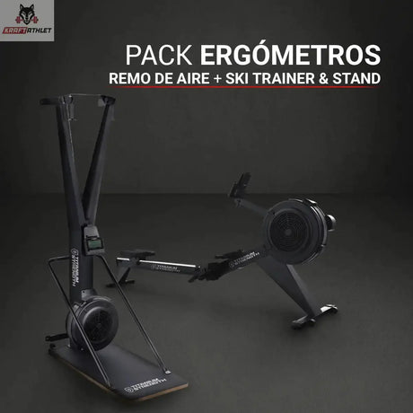 PAKET ERGOMETER - LUFT-RUDERGERÄT + SKI TRAINER &amp; STAND Titanium Strength