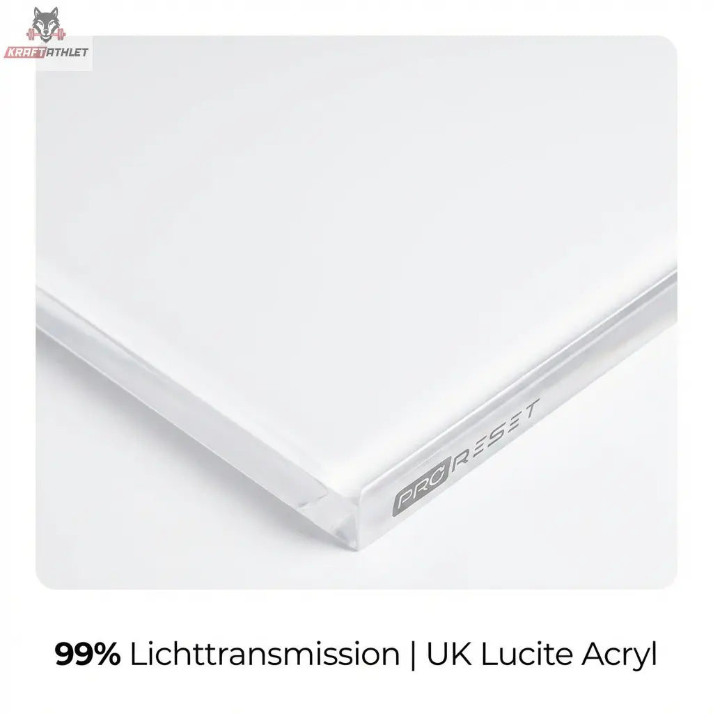 Clear acrylic sheet with 'PRO RESET' branding on a white background
