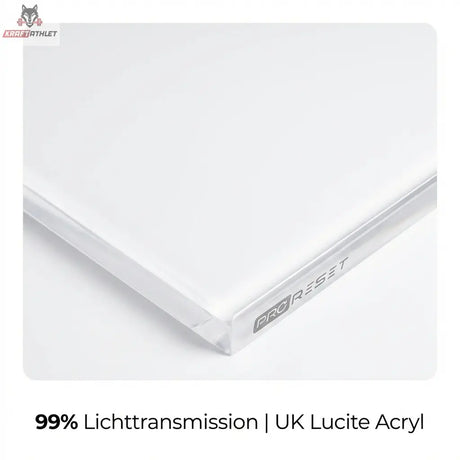 Clear acrylic sheet with 'PRO RESET' branding on a white background