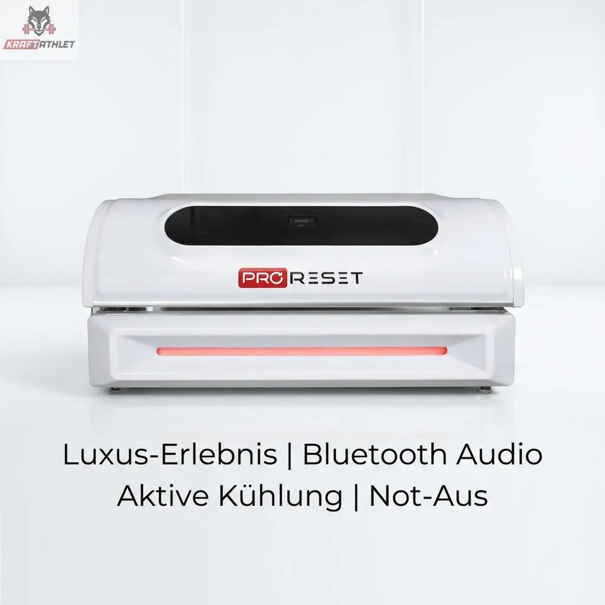 White electronic device with 'PRORESET' branding on a white background