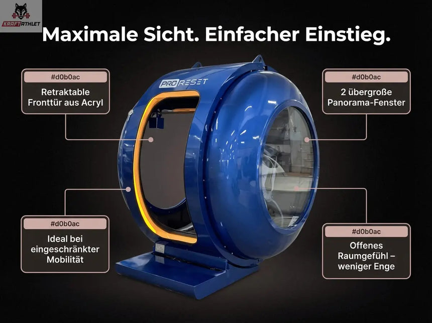 ProReset Petra – Modulare Sitz-Hyperbaric-Kammer 2.0/2.4 ATA