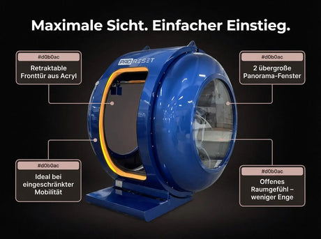 ProReset Petra – Modulare Sitz-Hyperbaric-Kammer 2.0/2.4 ATA Proreset Hyperbaric Chamber
