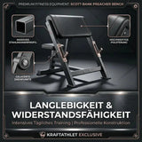 Scott-Bank – Professionelle Preacher-Bank Black Series Titanium Strength Aparatos de musculación