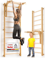 Sprossenwand Für Erwachsene Und Kinder - Inkl. Klimmzugstange & Dip Extension - Kletterwand Und Sprossenwand Kinderzimmer