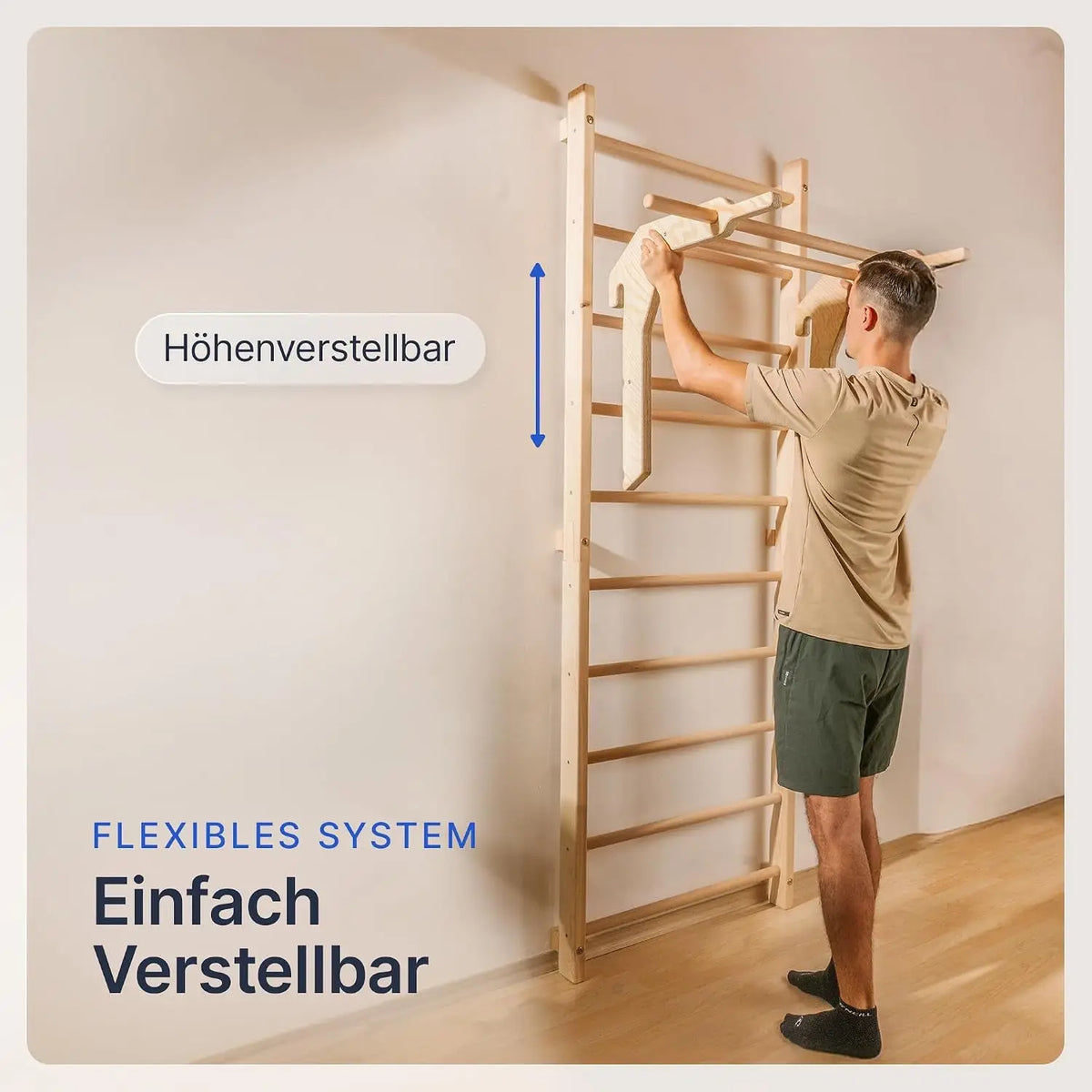 Sprossenwand Für Erwachsene Und Kinder - Inkl. Klimmzugstange & Dip Extension - Kletterwand Und Sprossenwand Kinderzimmer