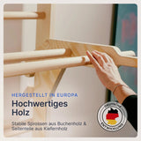 Sprossenwand Für Erwachsene Und Kinder - Inkl. Klimmzugstange & Dip Extension - Kletterwand Und Sprossenwand Kinderzimmer
