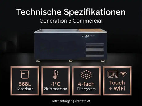 Swedish Cold Generation 5 Eisbad | -1°C Echtes Eis | 568L Gewerblicher Chiller SwedishCold Cold Plunge