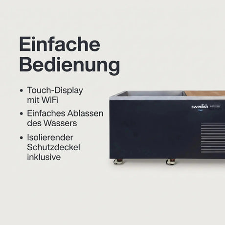 Eisbad-Bedienung: Touch-Display mit WiFi, einfaches Wasserablassen, Schutzdeckel