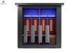 Infrared sauna with blue interior light on a white background