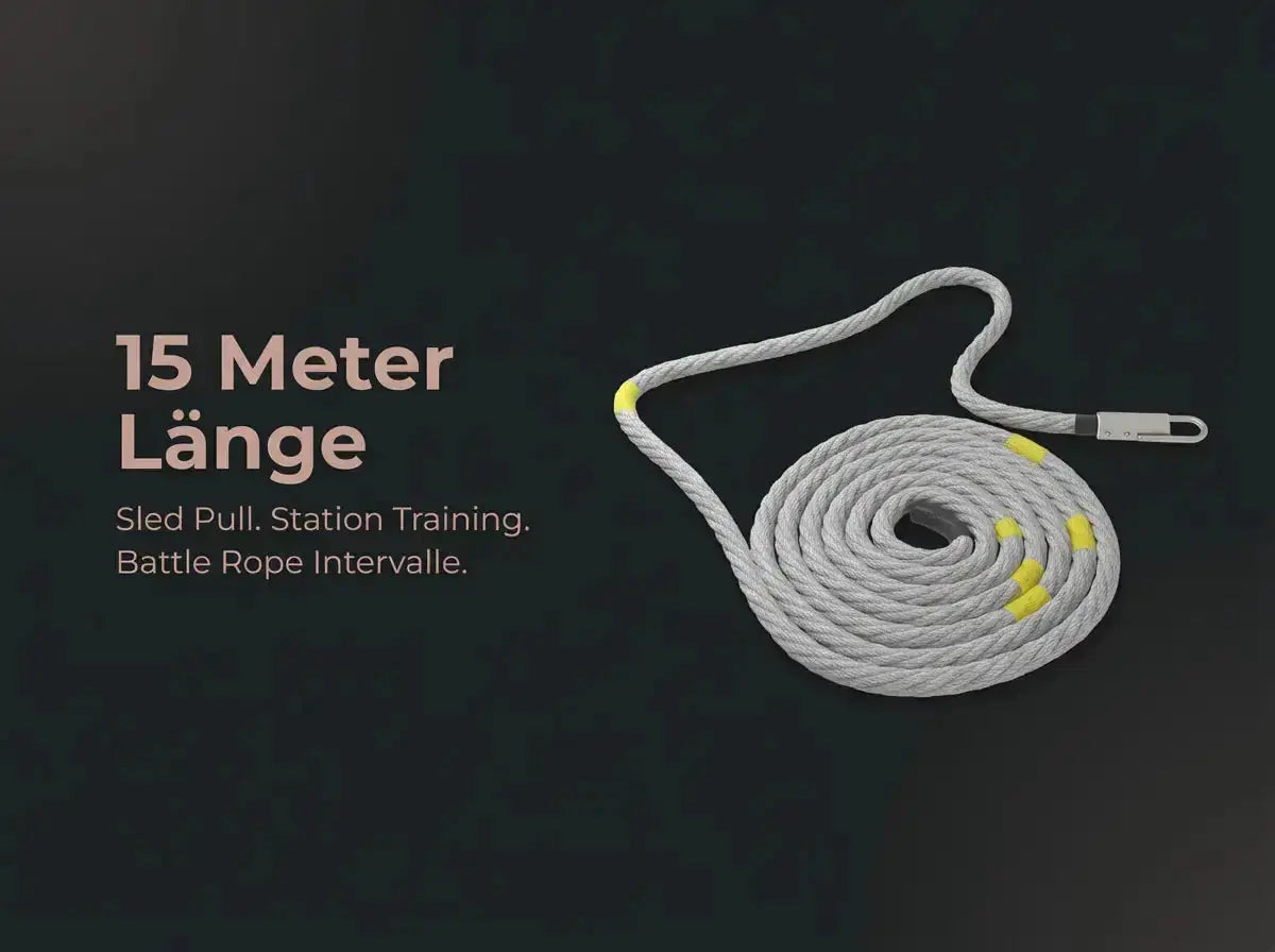 Tiguar 4RACE Training Rope – Trainings-Seil 38 mm, 15 m mit Hook tiguar Functional