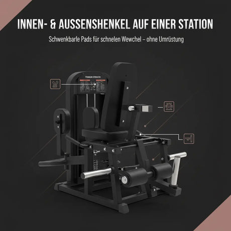Titanium Strength Elite Series Abductor Adductor – Profi-Hüfttrainer Titanium Strength Strength Training Equipment