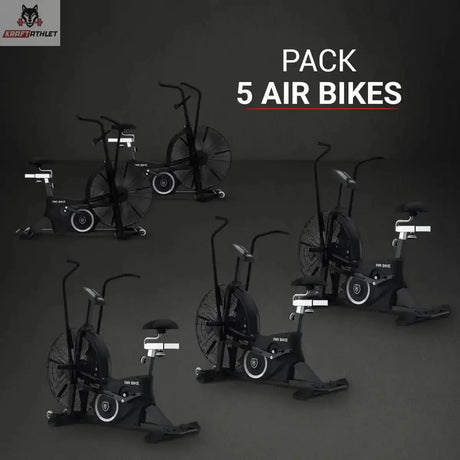 Titanium Strength Pack 5 Air Bikes: fünf Air Bikes zusammen in einem dunklen Studio