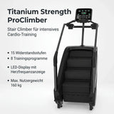 Titanium Strength ProClimber Stair Climber: 15 niveles de resistencia, 8 programas, peso máximo: 160 kg