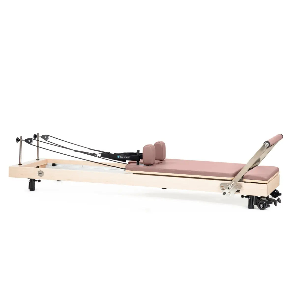 Vertikaler Pilates Reformer in Aged Rose, Seitenansicht