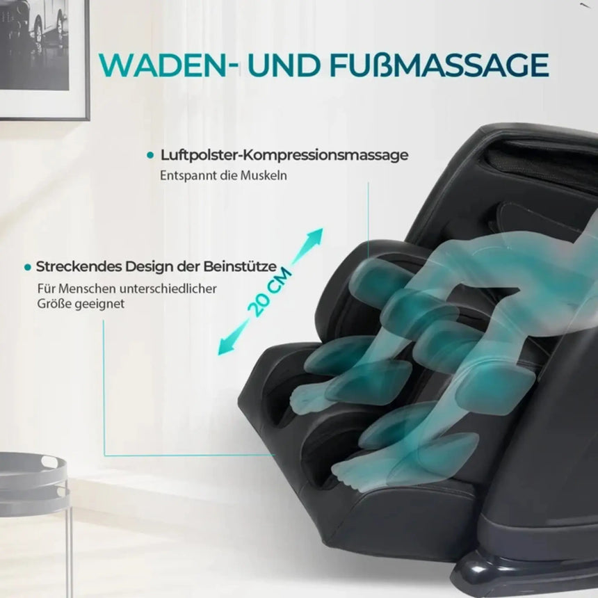 Aspria by NAIPO massage chair with reclining function – Classic Comfort Black Naipo