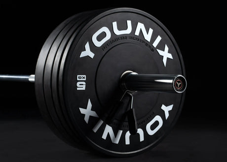 Younix Olympic Pro Barbell 20 kg – Hülse und Rändelung im Detail