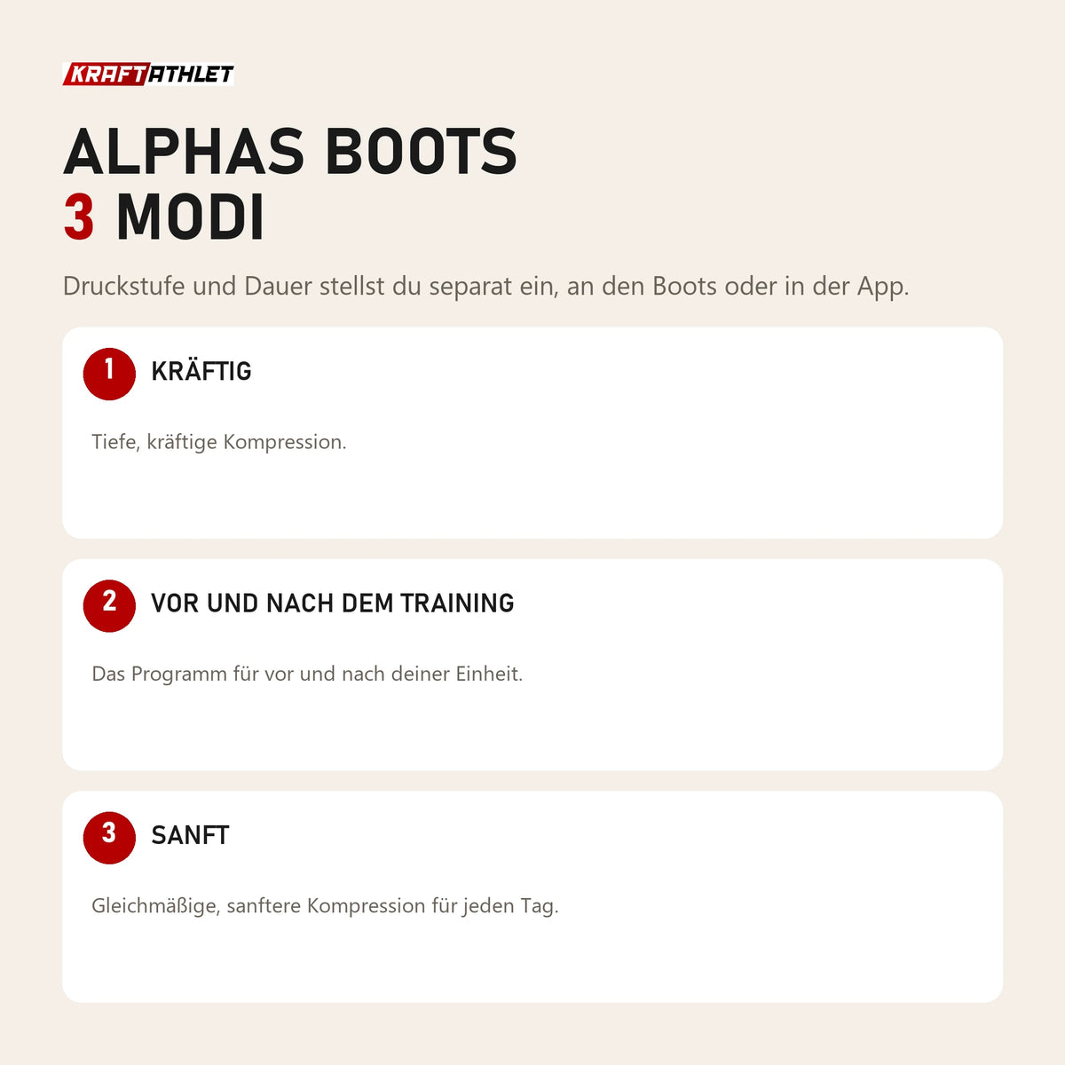Aerify ALPHAS Boots: die 3 Modi im Überblick