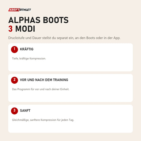 Aerify ALPHAS Boots: die 3 Modi im Überblick