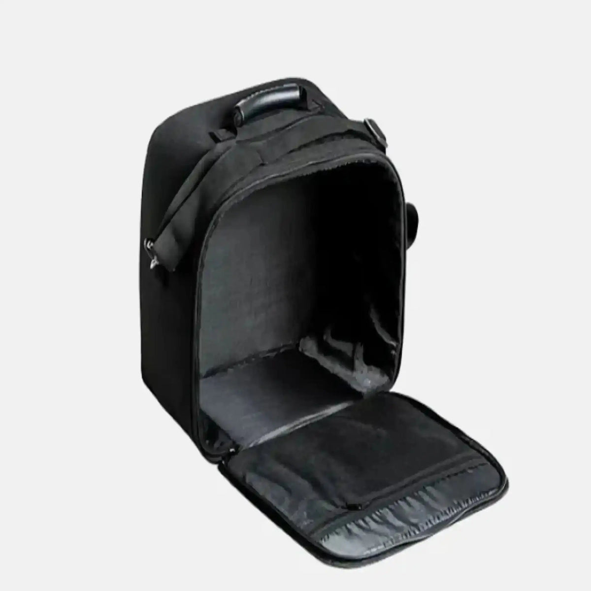 Aerify Carry Bag für Standard und Lite in Schwarz, geöffnet mit Blick in das gepolsterte Innenfach