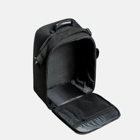 Aerify Carry Bag für Standard und Lite in Schwarz, geöffnet mit Blick in das gepolsterte Innenfach