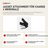 Aerify Jacket Attachment für Charge mit 4 Merkmalen: Arme / Schultern / Brust und oberer Rücken, Verstellbar mit 2 Reißverschluss-Verlängerungen, Schlauchsystem im Lieferumfang, Passend zum Charge Steuergerät