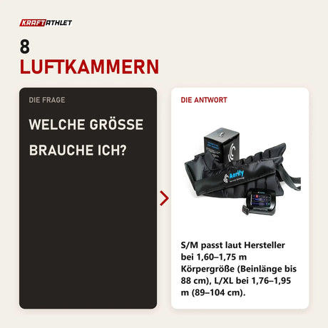 Frage und Antwort zu Aerify Standard Recovery Boots: Welche Größe brauche ich?